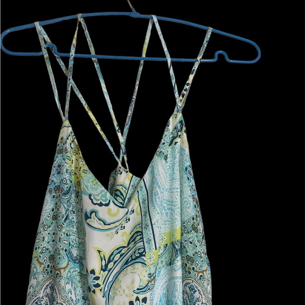 Maxie dress  size xl different blues a beautiful dress straps in the back .